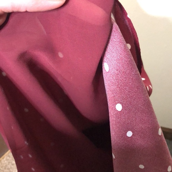 Everly womens red and white polka dot wrap around tie side maxi dress size small - Picture 10 of 11